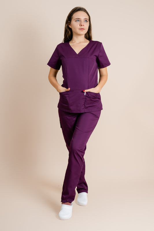 Pantaloni Visinii unisex poplin 165g Mihnea