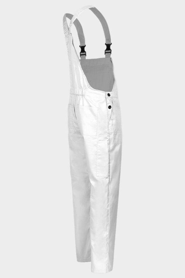 Pantaloni salopeta tercot 190g alba Plutonn