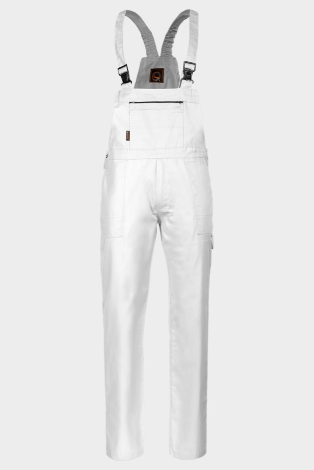 Pantaloni salopeta tercot 190g alba Plutonn