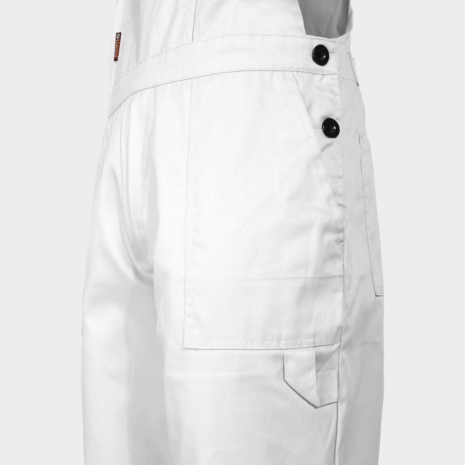Pantaloni salopeta tercot 190g alba Plutonn