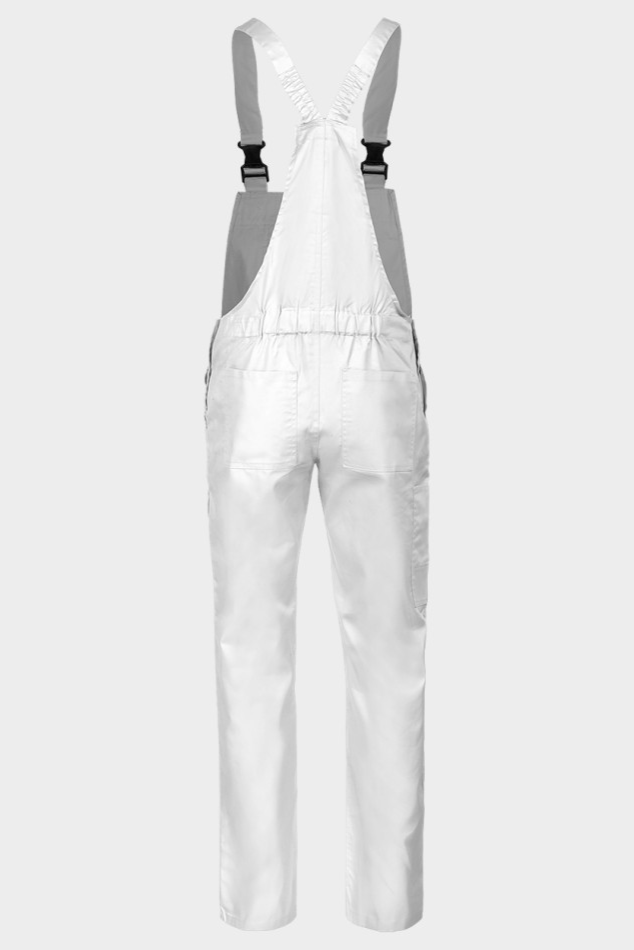 Pantaloni salopeta tercot 190g alba Plutonn