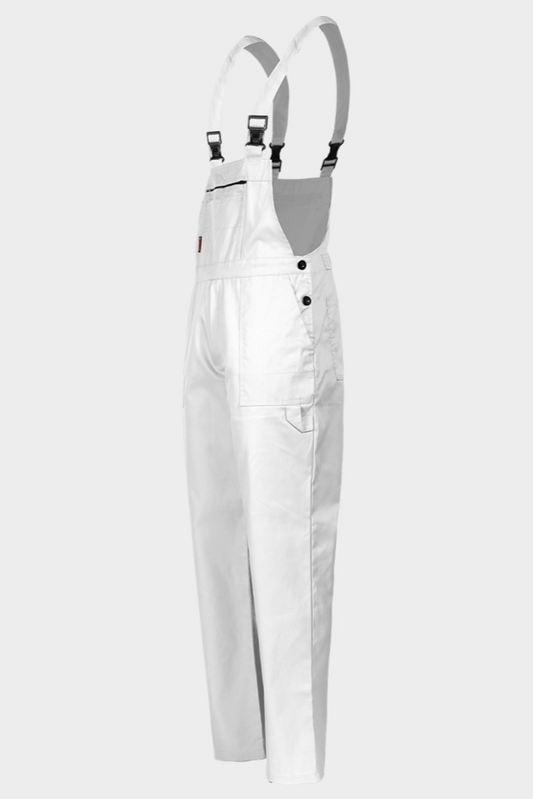 Pantaloni salopeta tercot 190g alba Plutonn