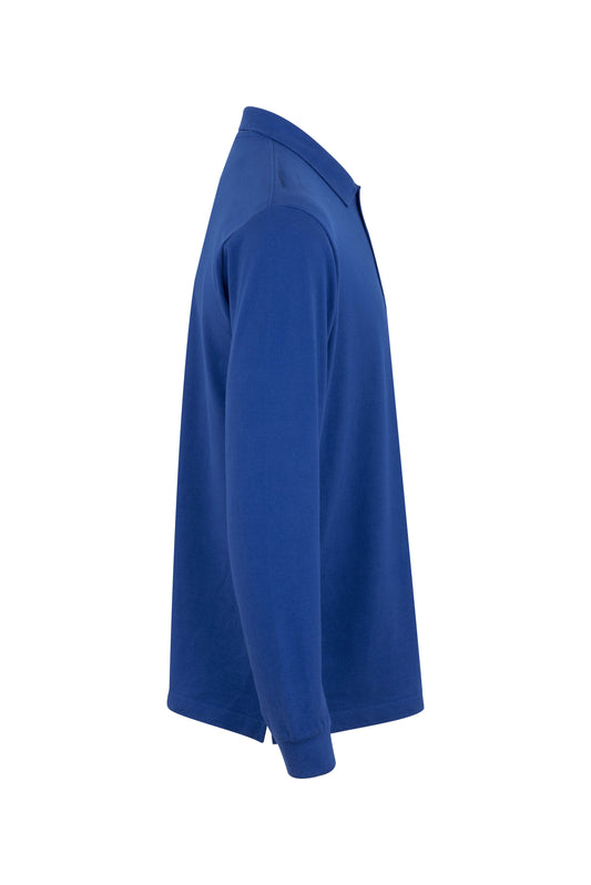 Tricou polo bumbac 200g maneca lunga albastru royal Hobart