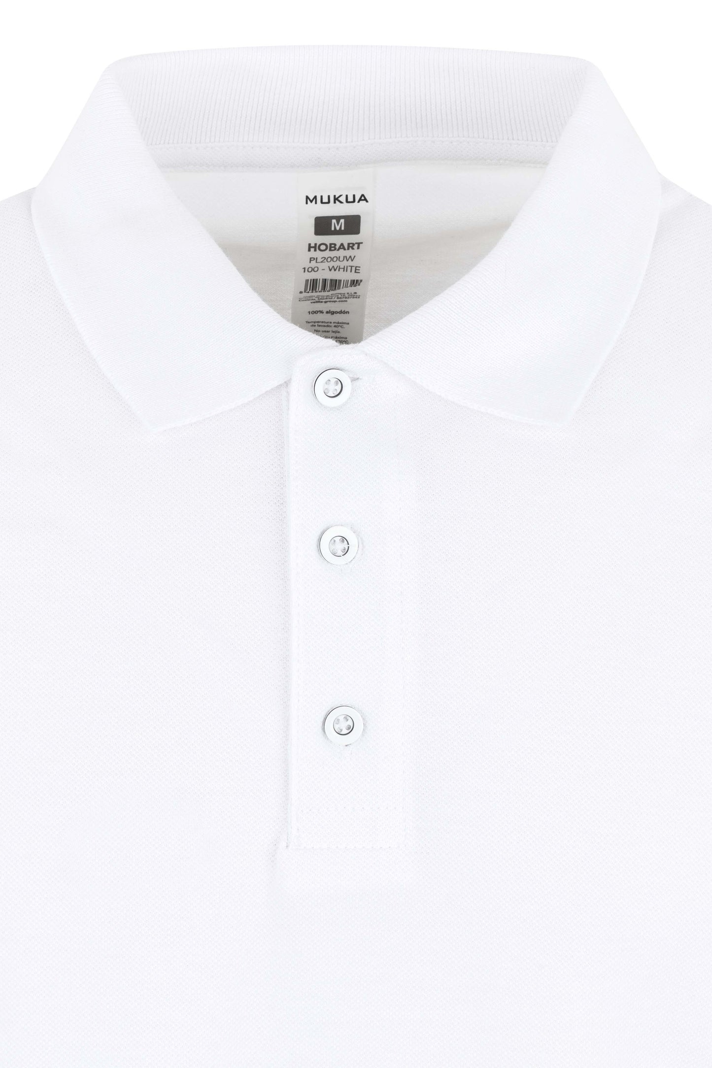 Tricou polo bumbac 200g maneca lunga alb Hobart