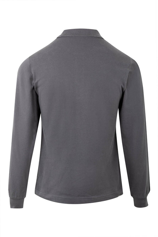 Tricou polo bumbac 200g dama maneca lunga gri inchis Hobart Woman