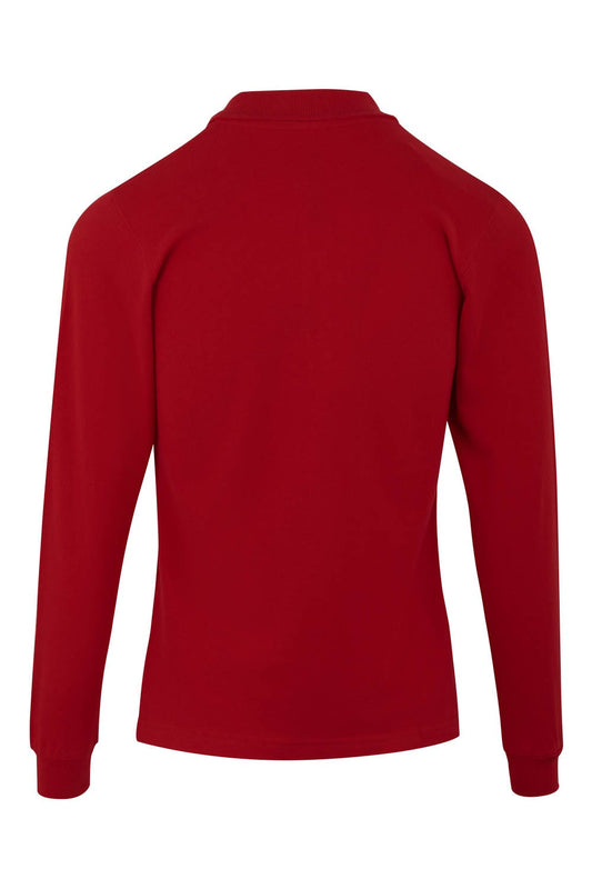 Tricou polo bumbac 200g dama maneca lunga rosu Hobart Woman