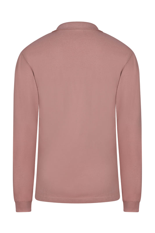 Tricou polo bumbac 200g dama maneca lunga roz pal Hobart Woman