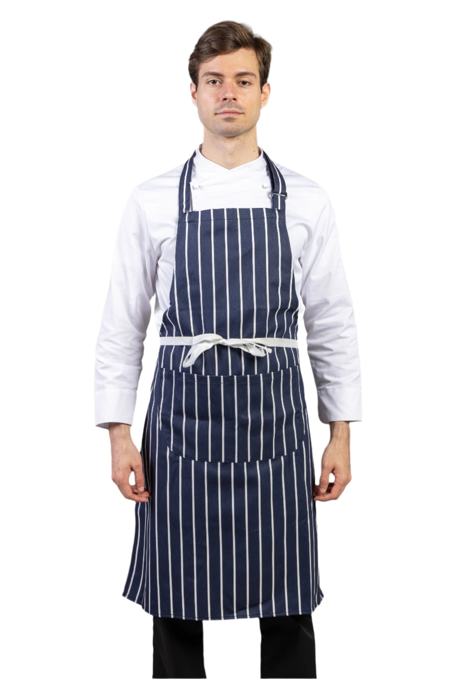 Sort bucatarie cu pieptar bleumarin in dungi bumbac 280g Pepper