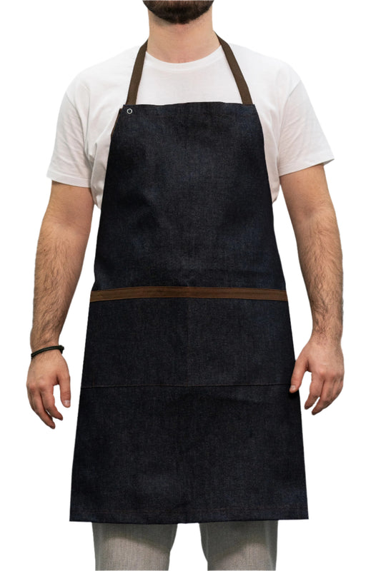 Sort bucatarie cu pieptar denim negru bumbac Beni