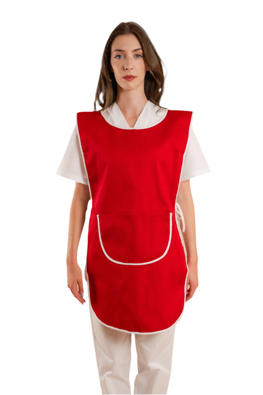 Sort poncho cu buzunar rosu/alb tercot 195g Duo