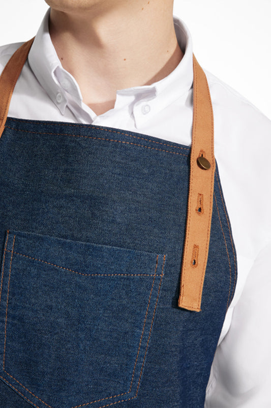 Sort bucatarie cu pieptar denim albastru 240g Batali