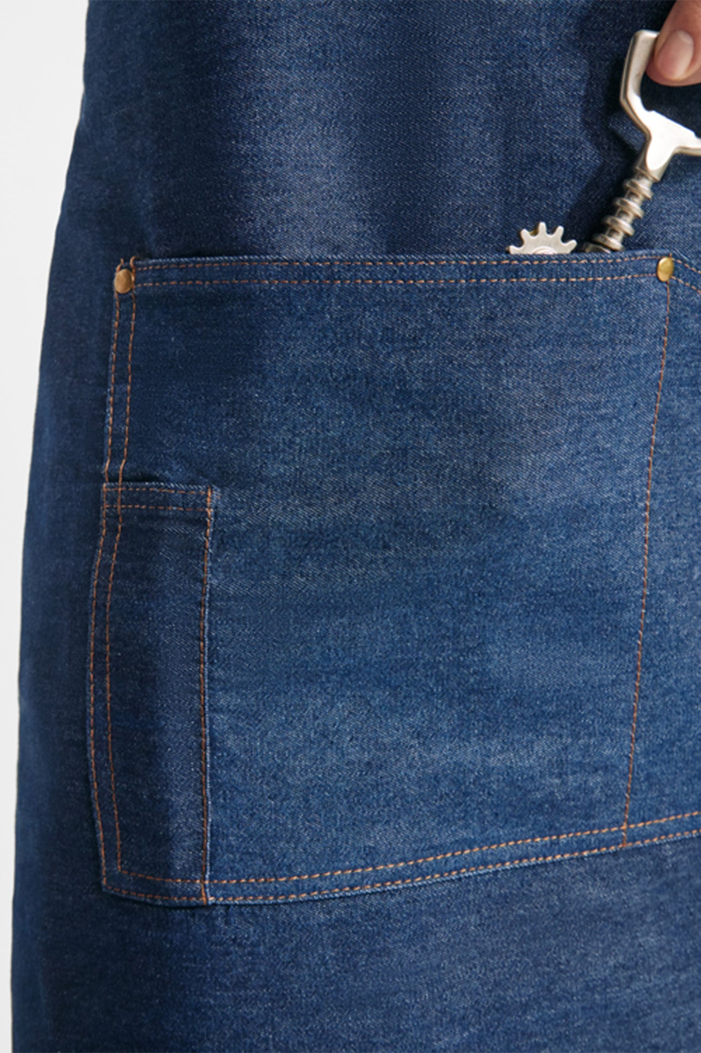 Sort bucatarie cu pieptar denim albastru 240g Batali