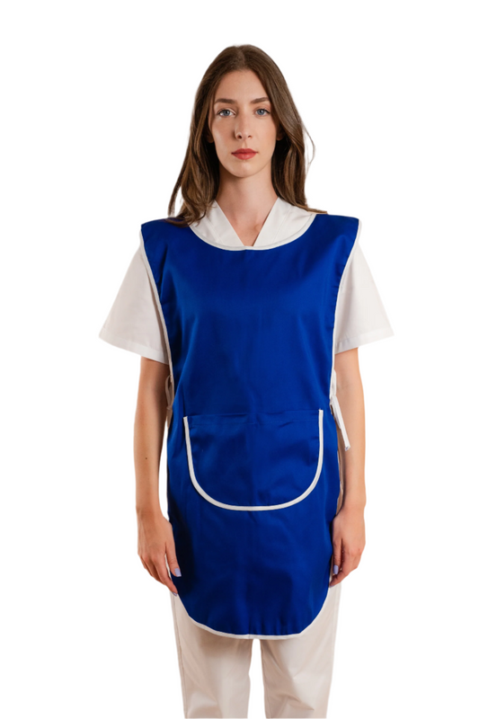 Sort poncho cu buzunar albastru/alb tercot 195g Duo