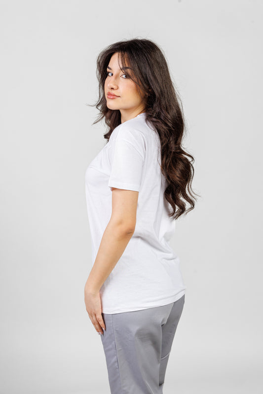 Tricou alb unisex bumbac 150g Regent