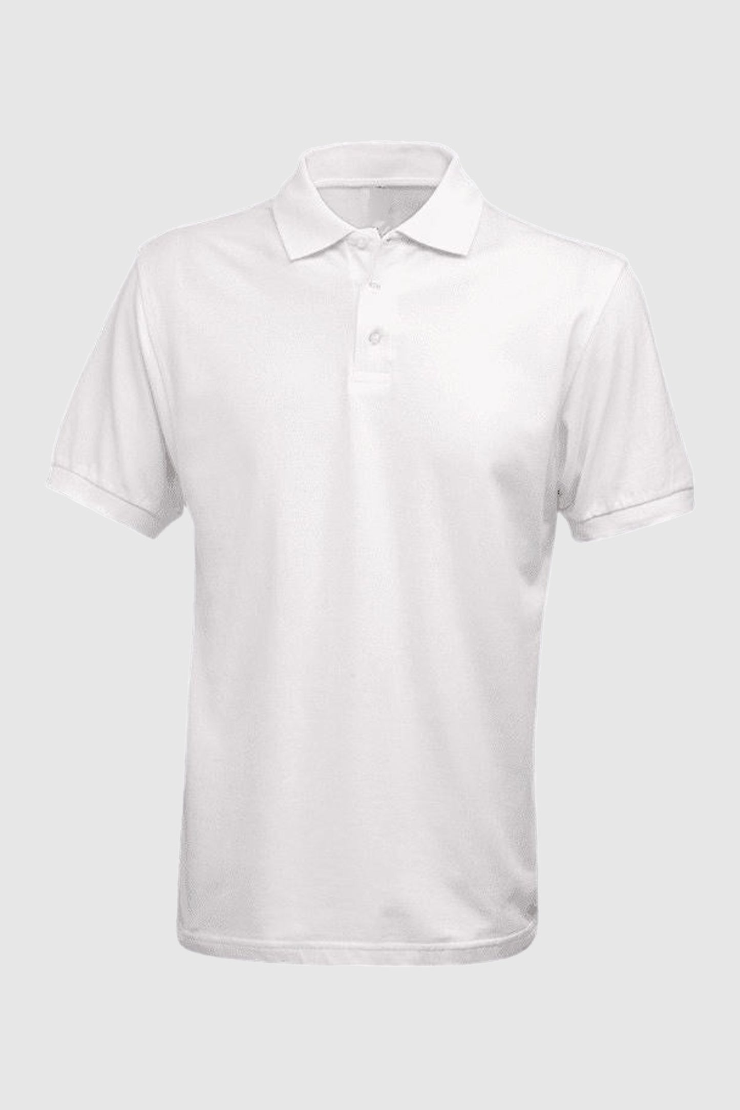 Tricou polo alb unisex bumbac 190g Confort