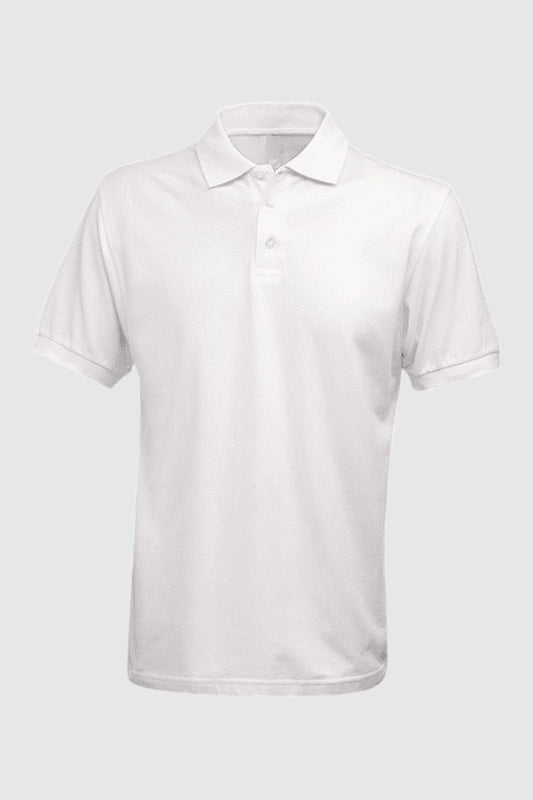 Tricou polo alb unisex bumbac 190g Confort