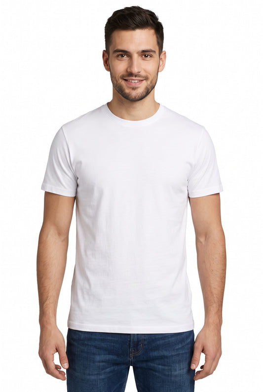 Tricou jersey tubular simplu 155g maneca scurta alb Melbourne