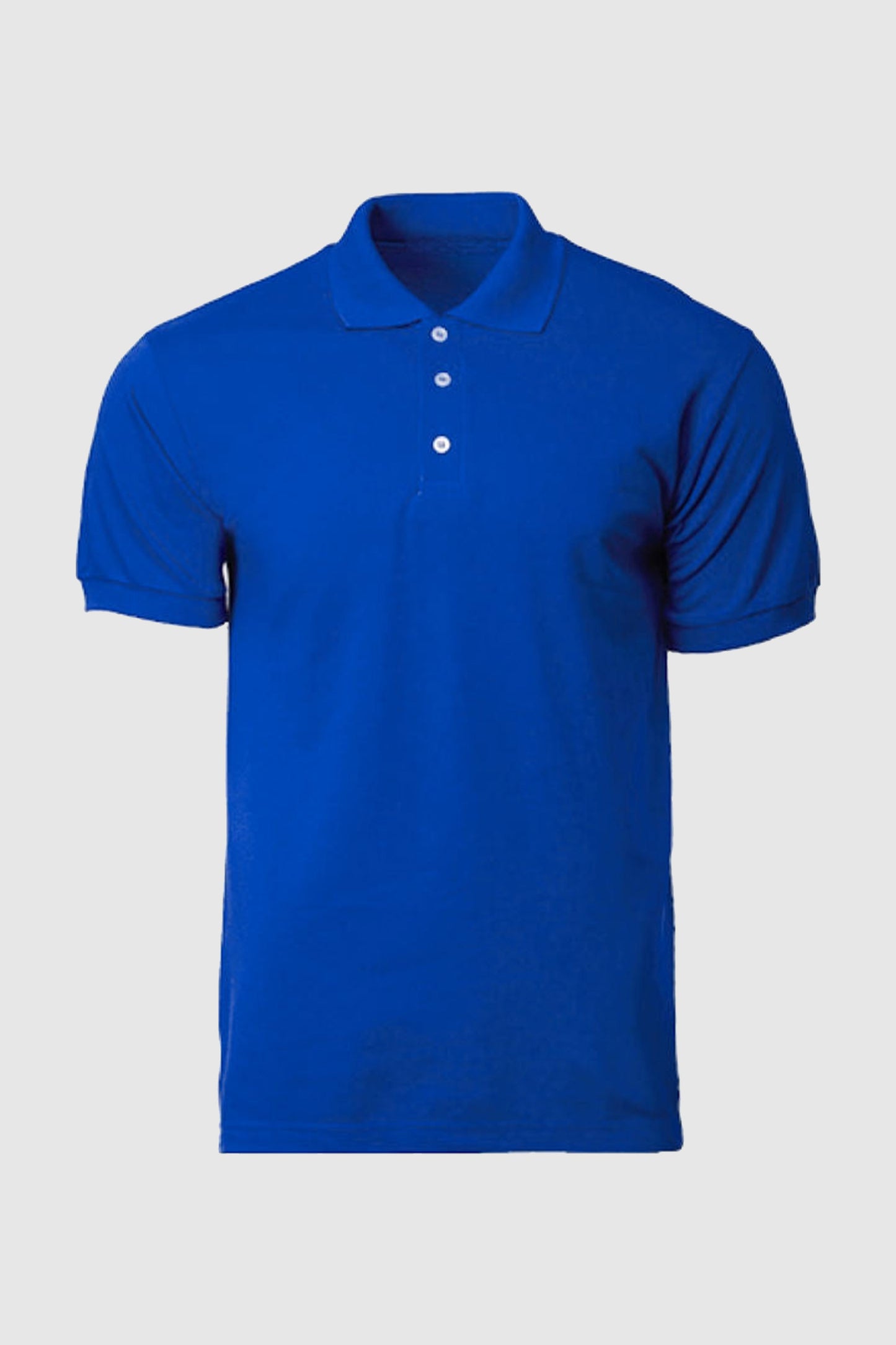 Tricou polo albastru unisex bumbac 190g Confort