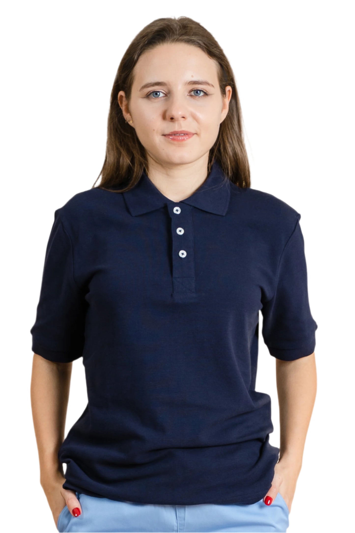 Tricou polo bleumarin unisex bumbac 190g Confort