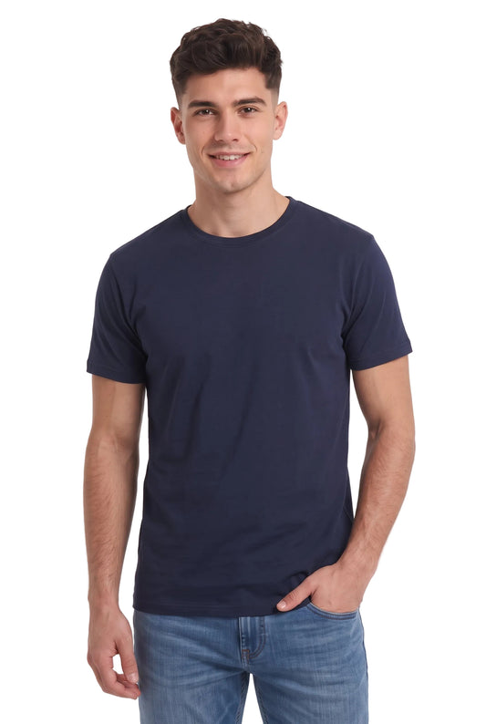 Tricou jersey tubular simplu 155g maneca scurta bleumarin inchis Melbourne