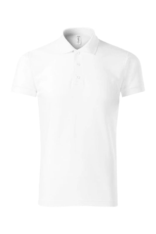Tricou polo alb barbat bumbac/poliester Pique 170g Joy
