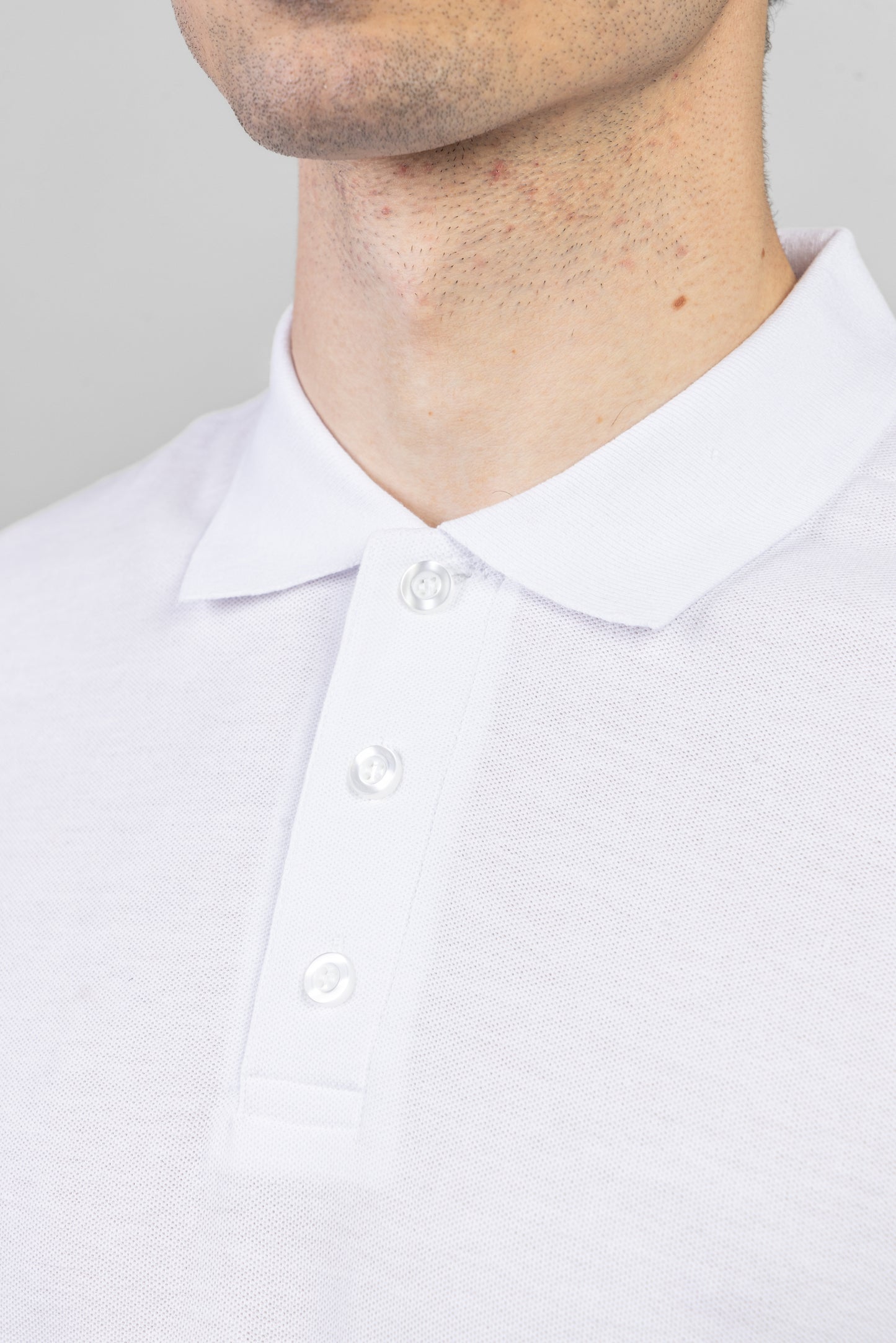 Tricou polo alb barbat bumbac/poliester Pique 170g Joy