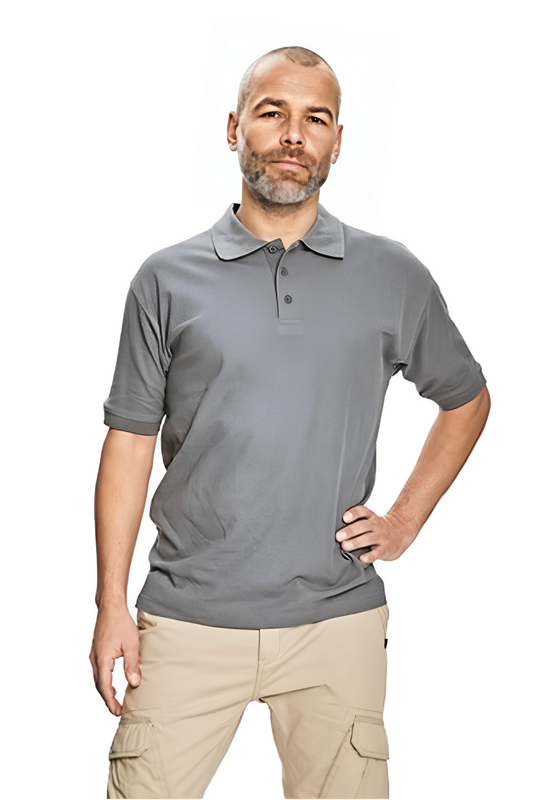 Tricou polo gri unisex bumbac 190g Dhanu