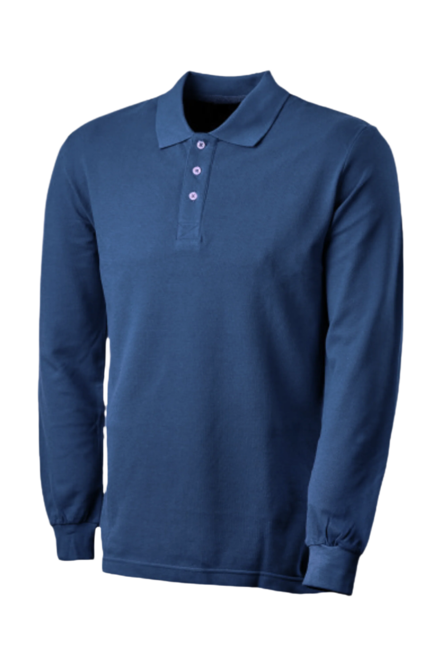 Tricou polo maneca lunga 190 g/mp bumbac bleumarin Confort