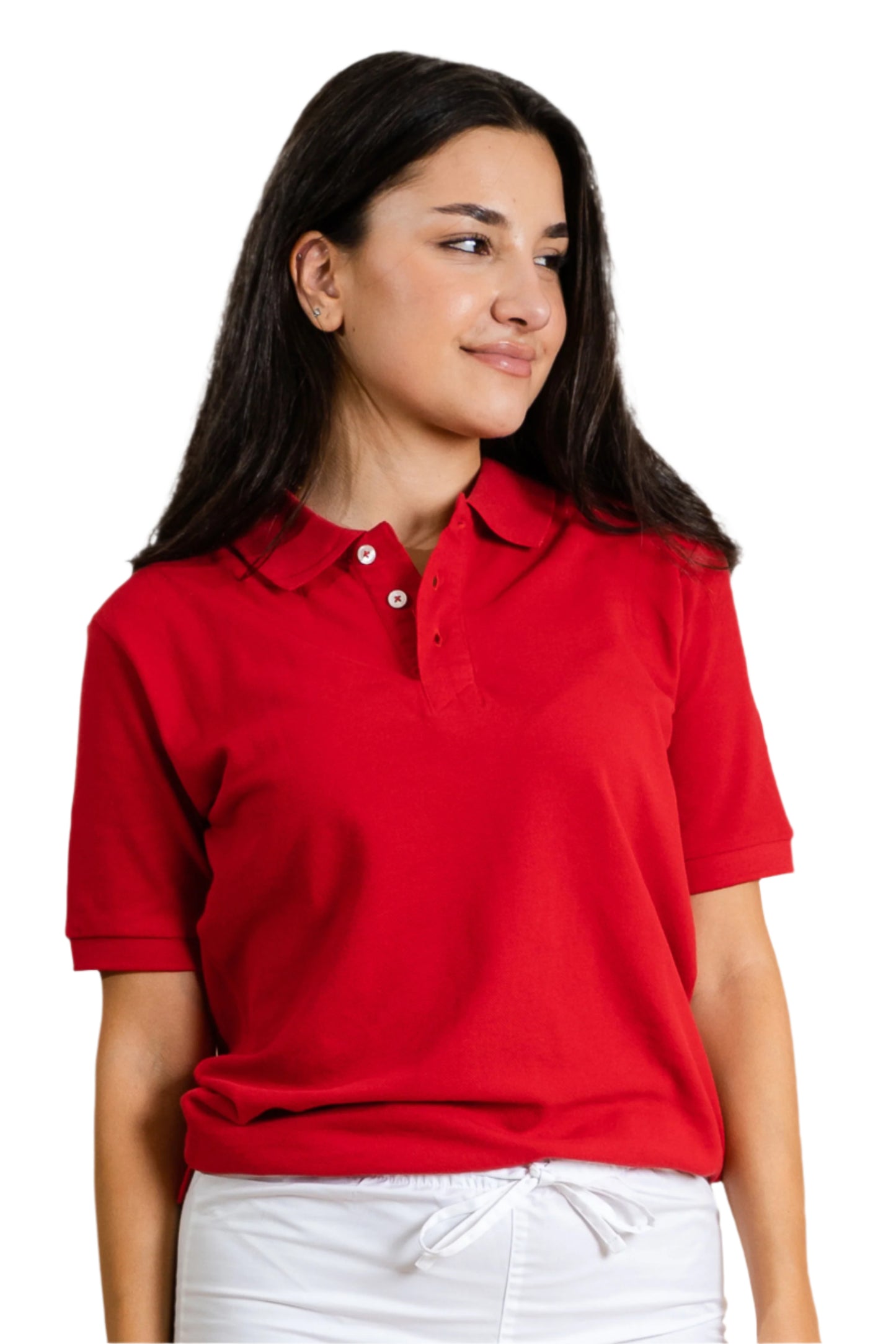 Tricou polo rosu unisex bumbac 190g Confort