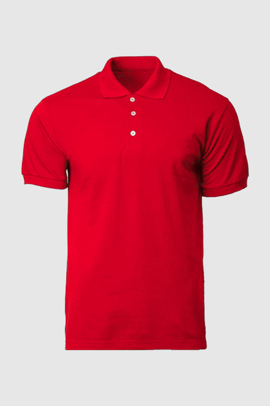 Tricou polo rosu unisex bumbac 190g Confort