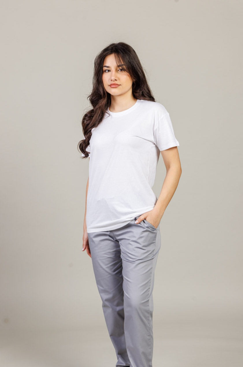 Tricou alb unisex bumbac 150g Regent