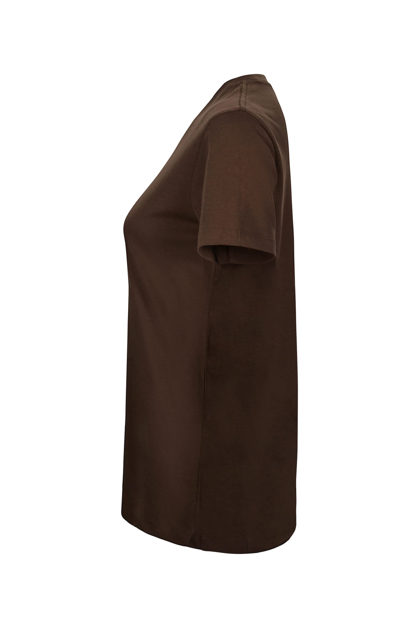 Tricou jersey tubular simplu 155g dama maneca scurta maro Melbourne Woman