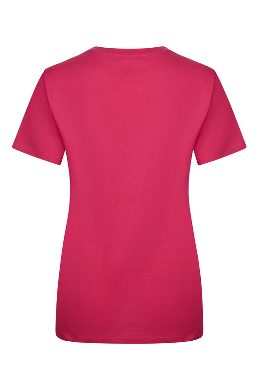Tricou jersey tubular simplu 155g dama maneca scurta fucsia Melbourne Woman