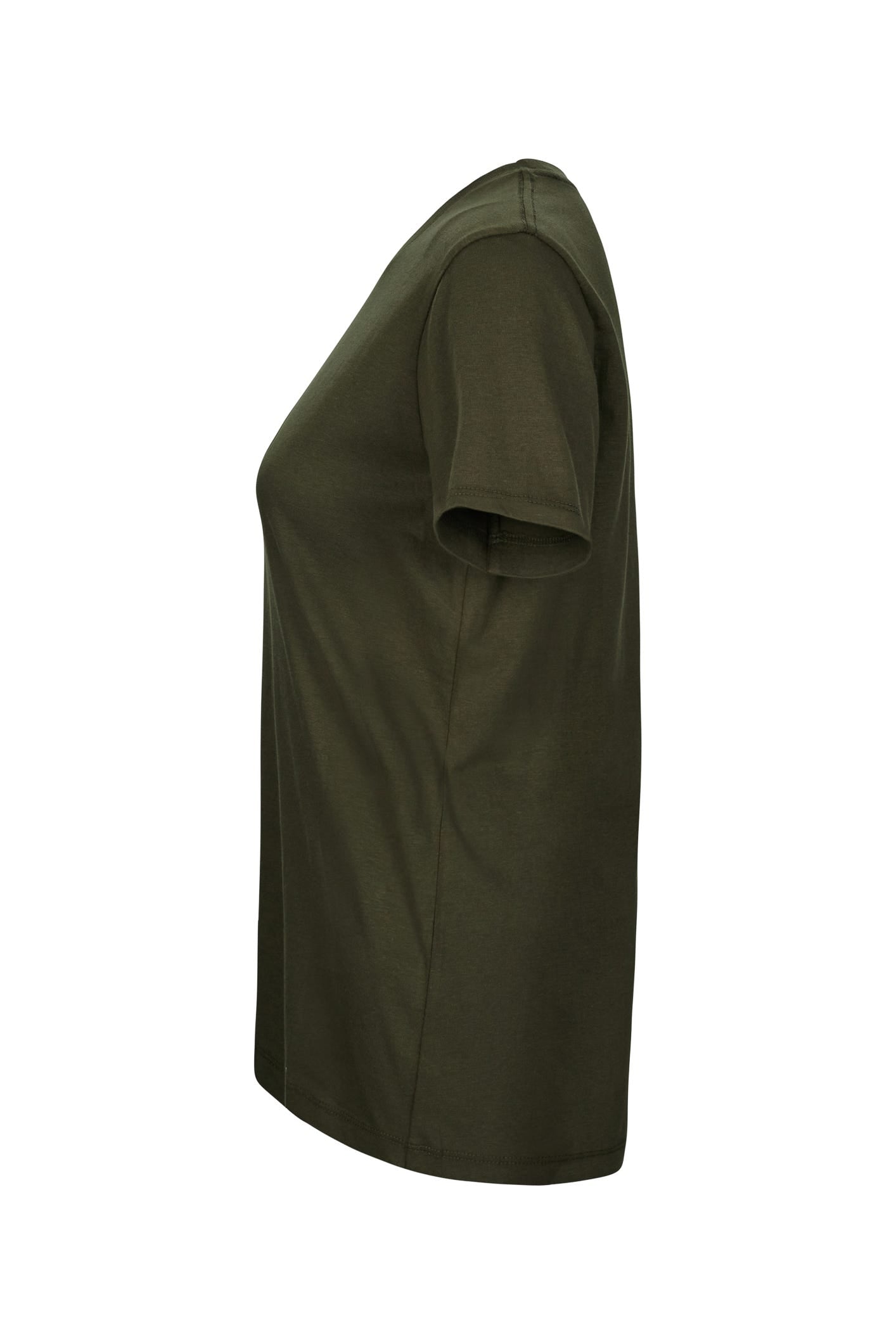 Tricou jersey tubular simplu 155g dama maneca scurta verde kaki Melbourne Woman