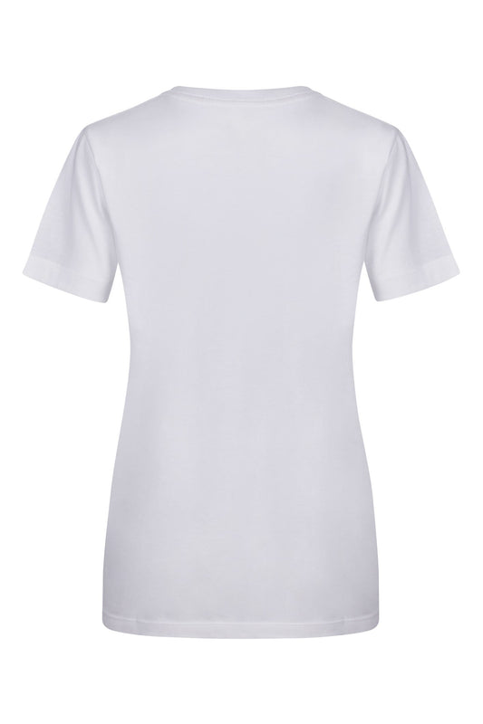 Tricou jersey tubular simplu 155g dama maneca scurta alb Melbourne Woman