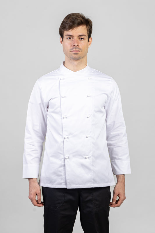 Tunica bucatar alba barbat maneca lunga tercot 195g Nobu