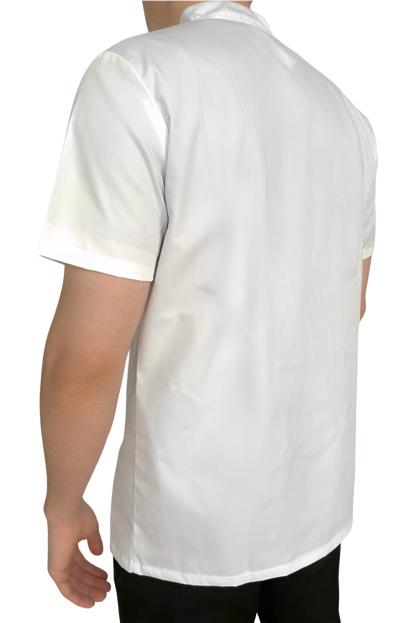 Tunica bucatar alba unisex maneca scurta tercot 165g Edgar