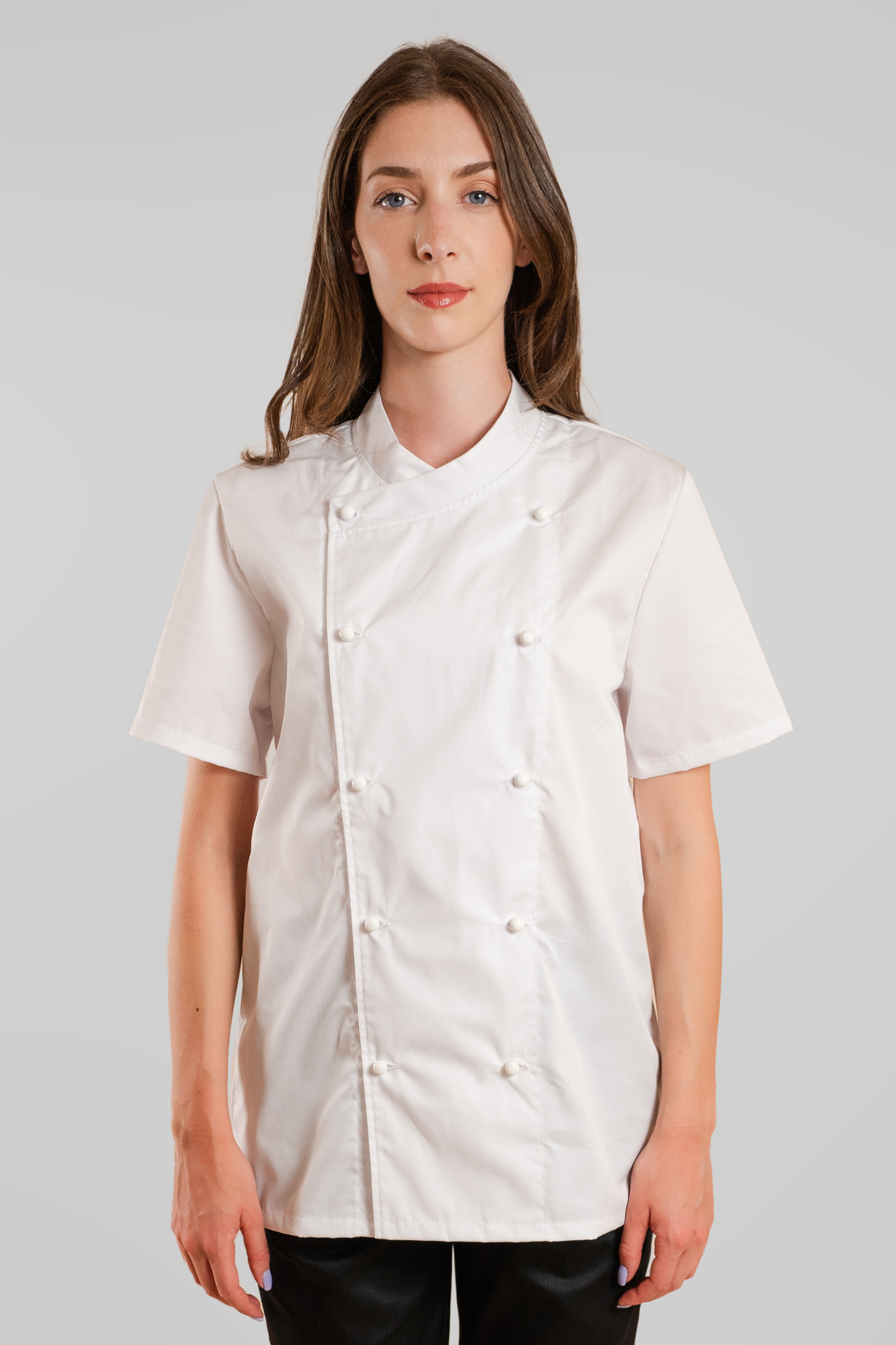 Tunica bucatar alba unisex maneca scurta tercot 165g Edgar