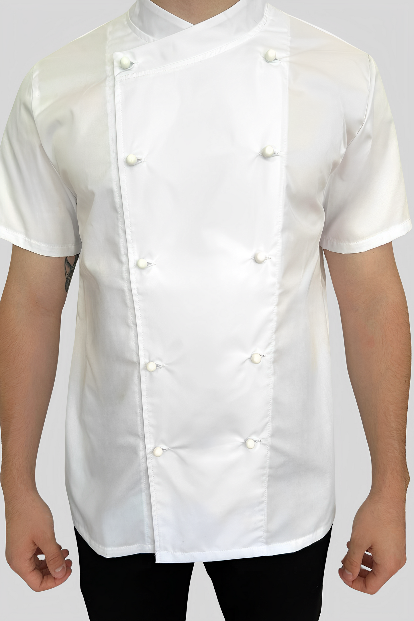 Tunica bucatar alba unisex maneca scurta tercot 165g Edgar