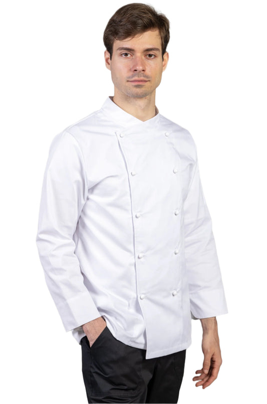 Tunica bucatar alba barbat maneca lunga tercot 195g Nobu