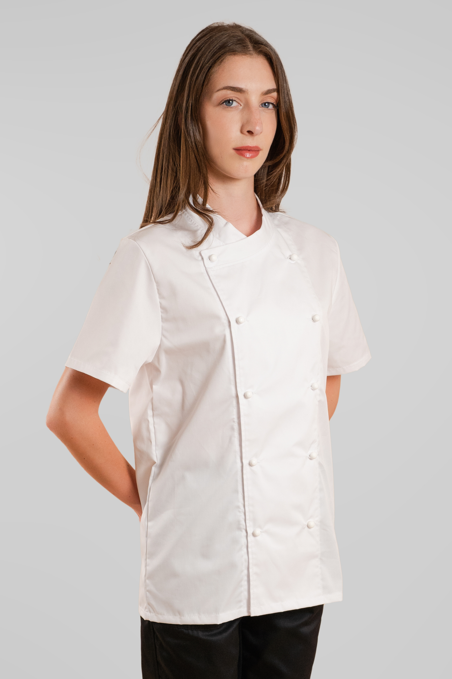 Tunica bucatar alba unisex maneca scurta tercot 165g Edgar