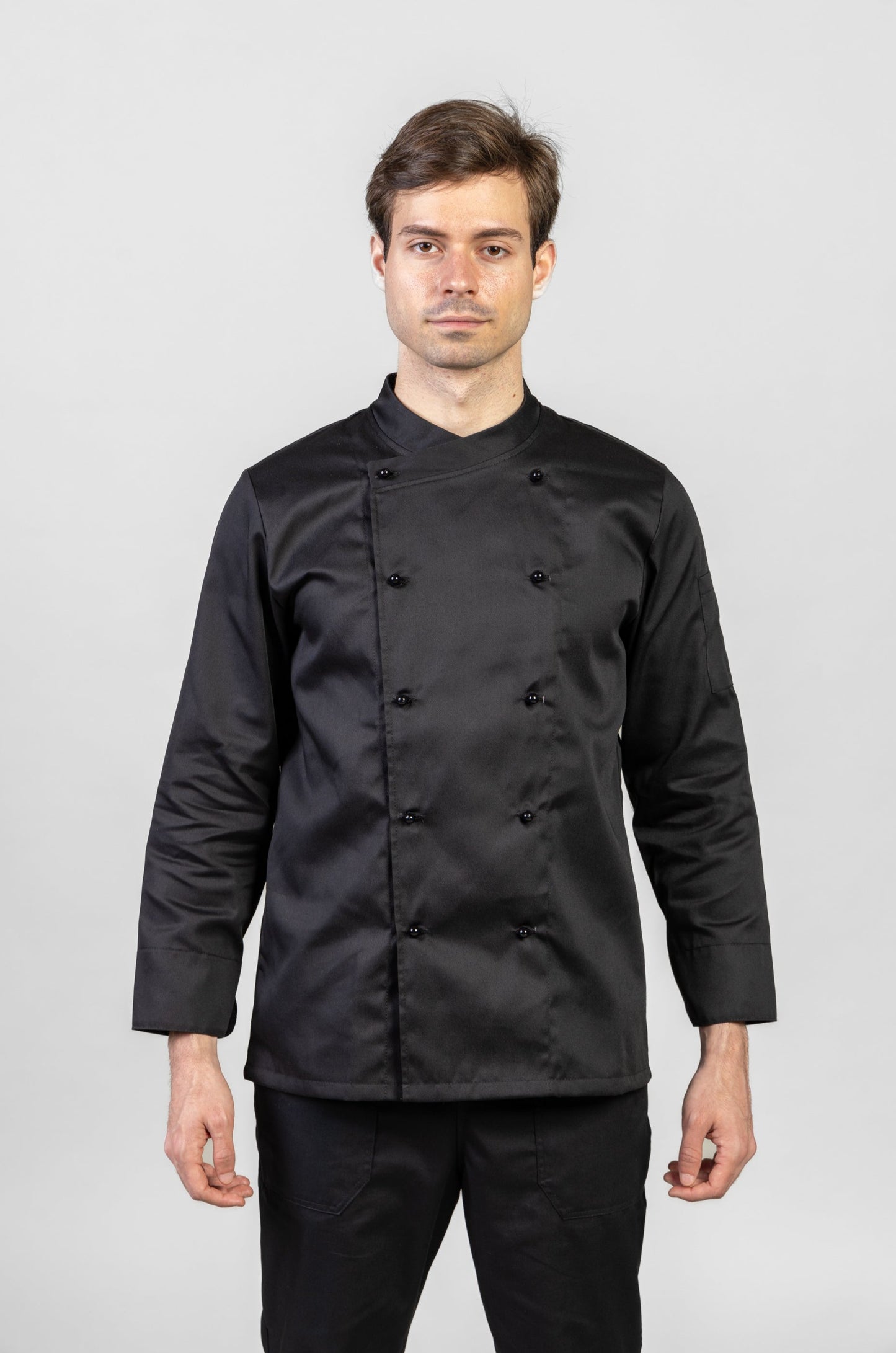 Tunica bucatar neagra barbat maneca lunga tercot 195g Nobu