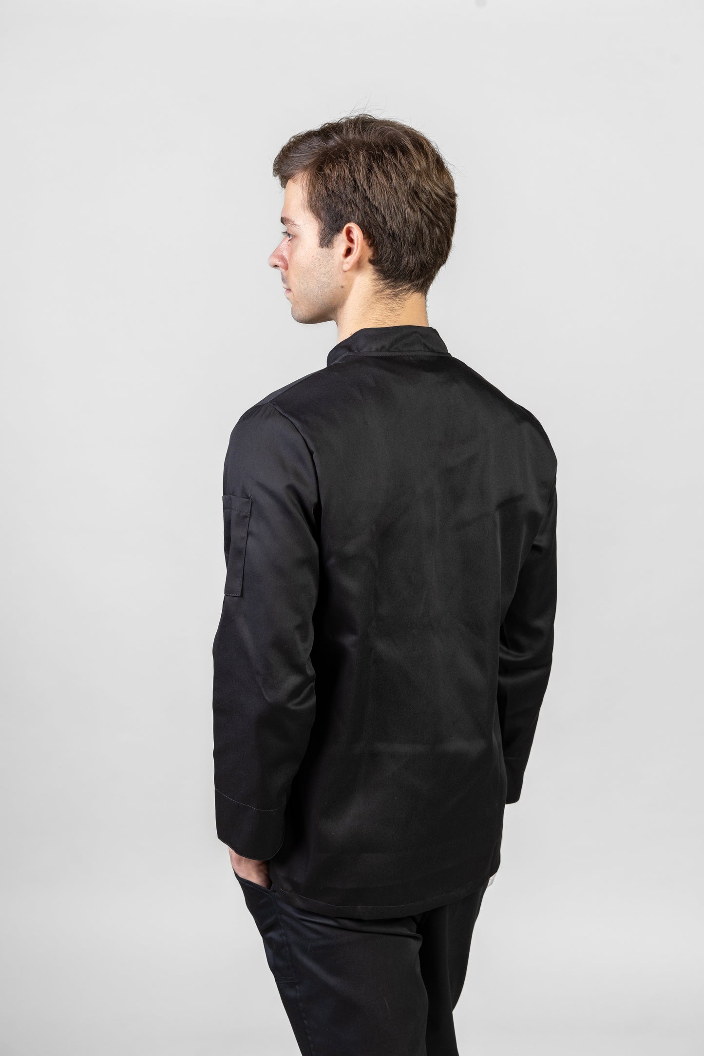 Tunica bucatar neagra barbat maneca lunga tercot 195g Nobu