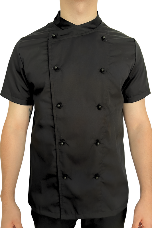 Tunica bucatar neagra unisex maneca scurta tercot 165g Edgar