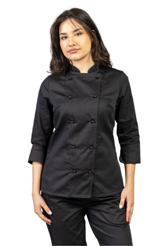 Tunica bucatar neagra dama maneca 3/4 tercot 195g Zoe