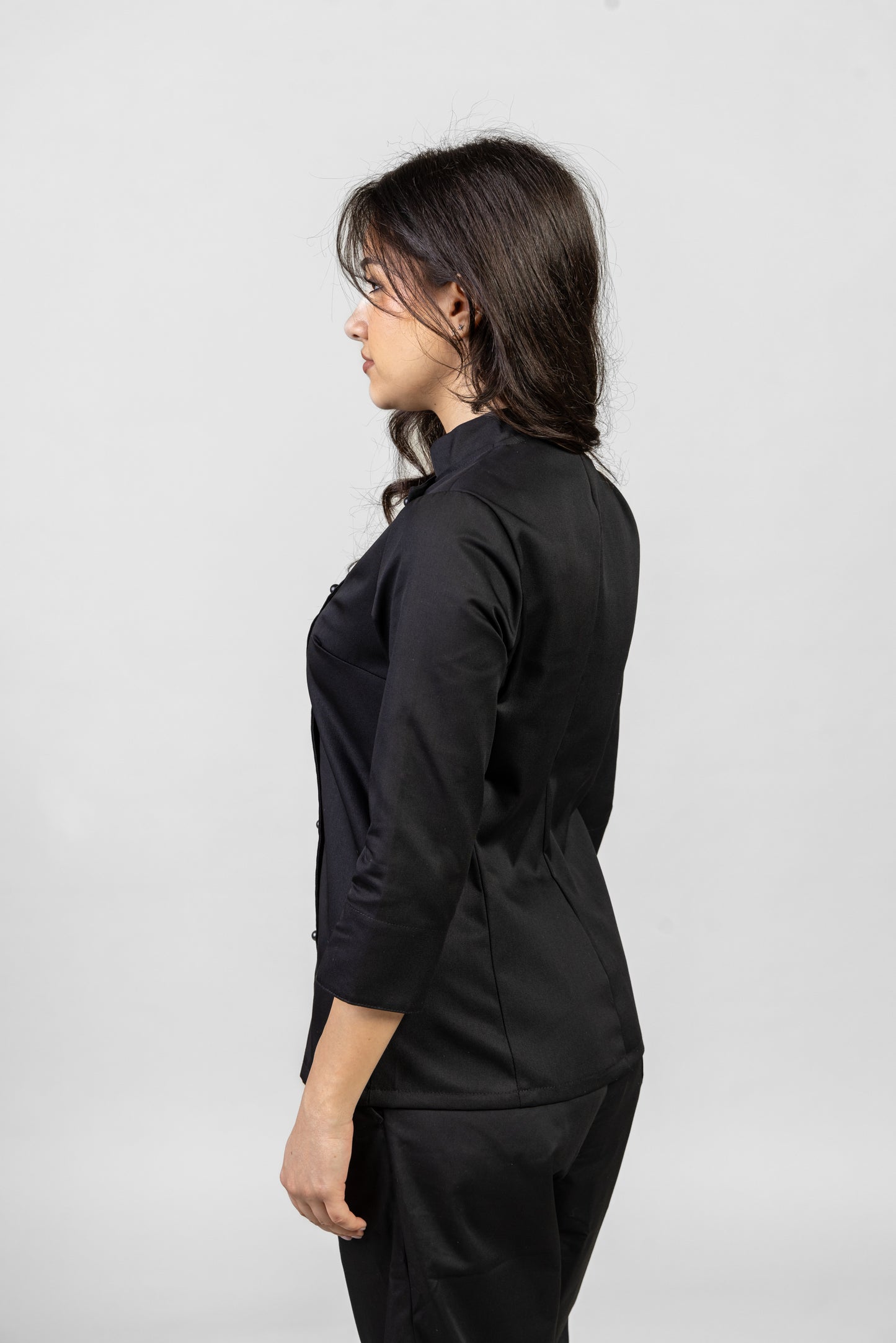 Tunica bucatar neagra dama maneca 3/4 tercot 195g Zoe