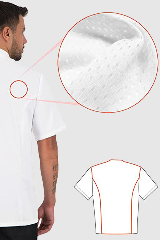 Tunica bucatar alba unisex maneca scurta bumbac 200gr Koto