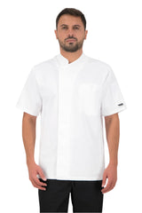 Tunica bucatar alba unisex maneca scurta bumbac 200gr Koto