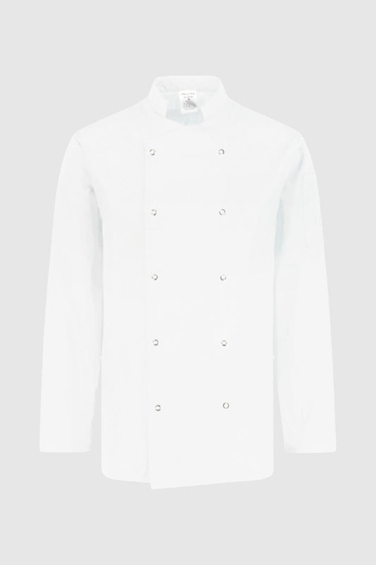 Tunica bucatar alba unisex maneca lunga poplin 130g Nozomi LS