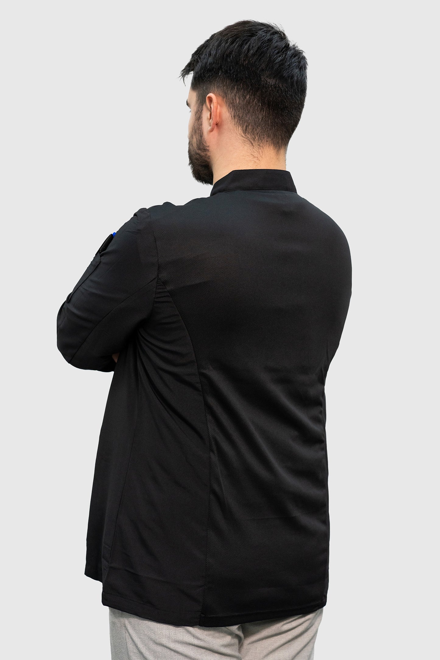 Tunica bucatar neagra barbat maneca lunga poliester 150g Dabiz